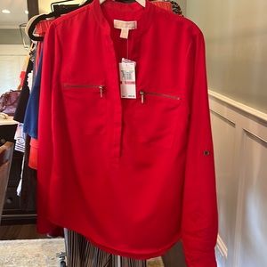 NWT Michael Kors Red Blouse